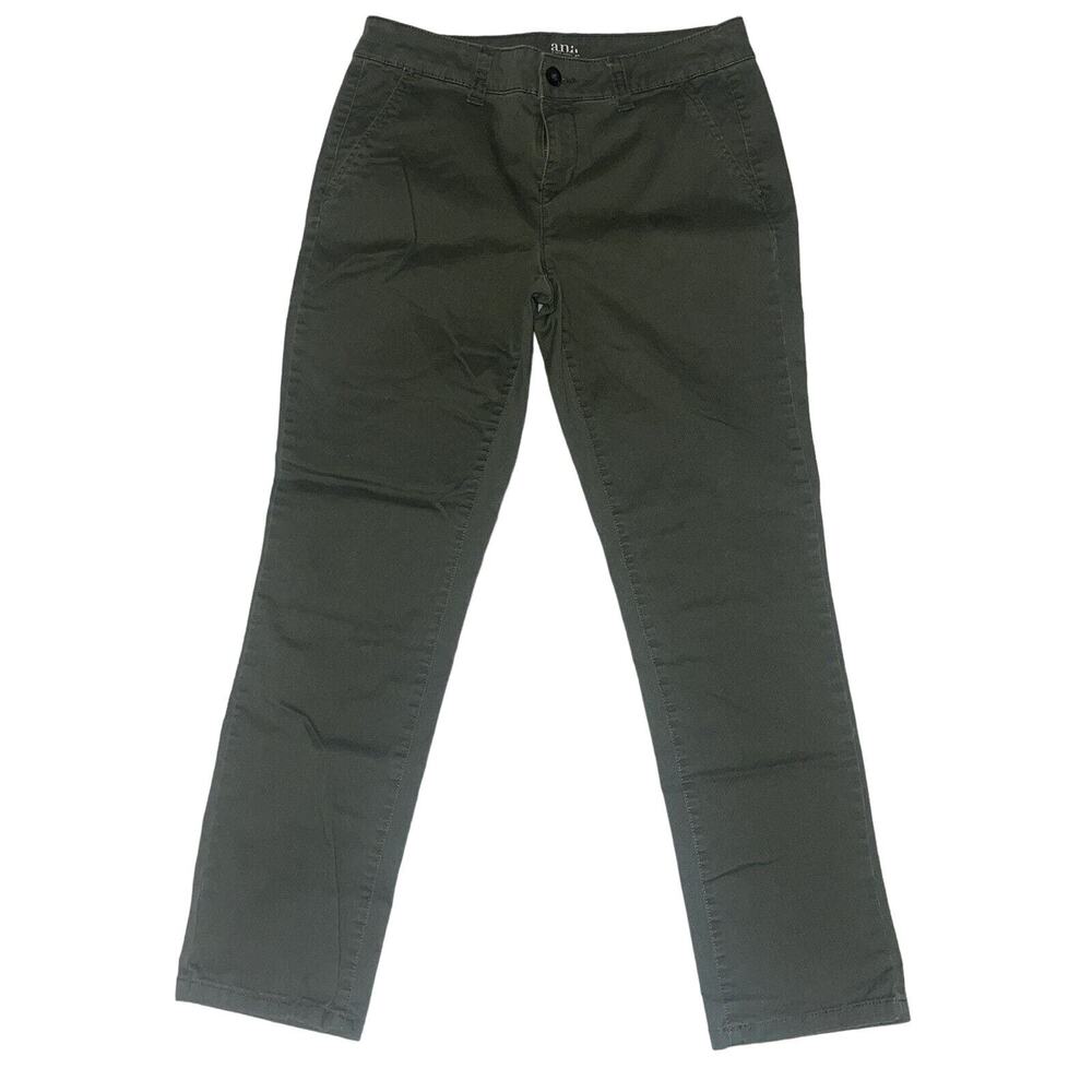 Ana A New Approach Mid Rise Skinny Ankle Jeans Sz 2 Green Chino Crop (WAIST 28)
